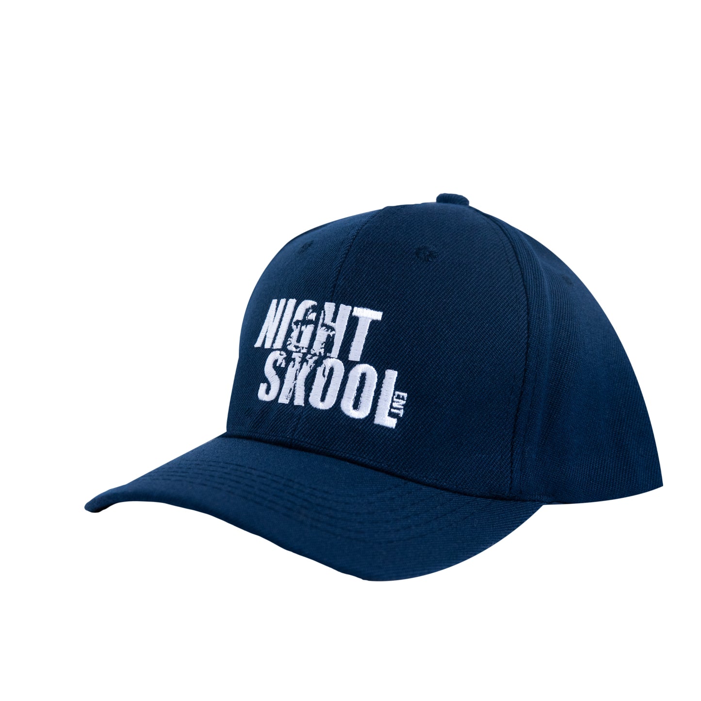 NightSkool Ent. Black Fitted Cap with White Print